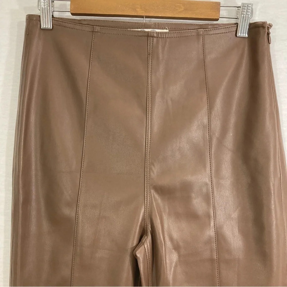 Free People We the Free Brown Faux Leather High Waist Pants size 30 - Picture 2 of 11